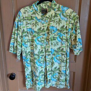 Button-Down Tropical Fish Shirt - Men's XL